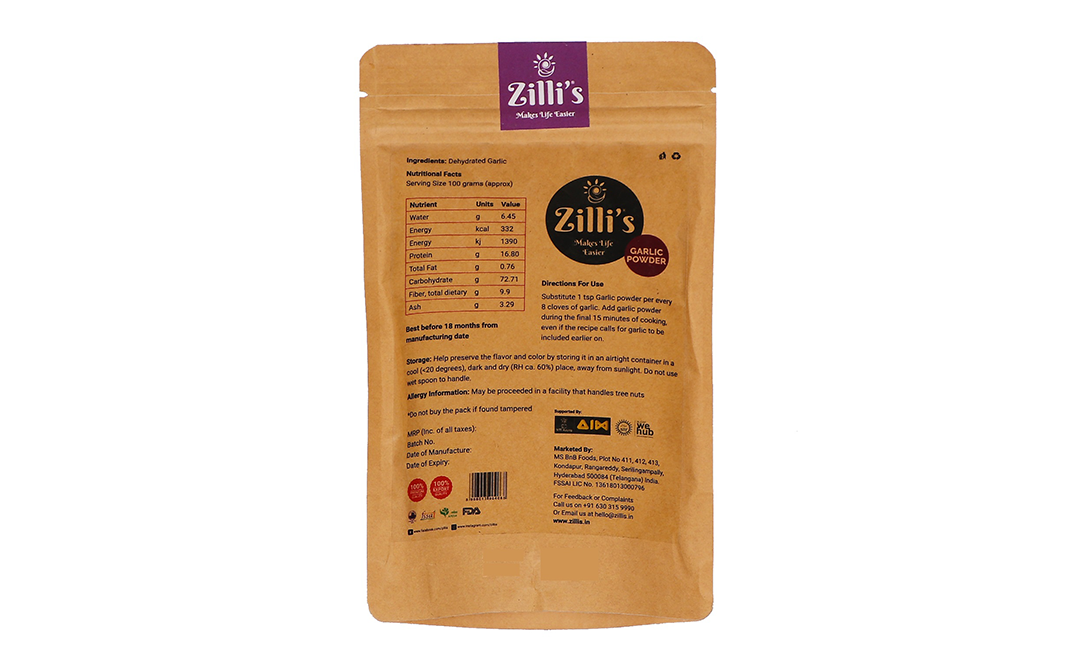 Zilli's Garlic Powder    Pack  100 grams